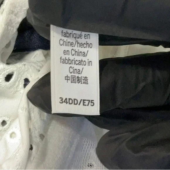 For love and lemons heather underwire bra navy and white lace coquette boho 34DD - Picture 7 of 7